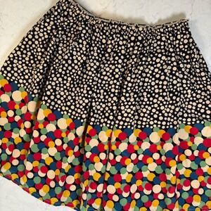 Corey Lynn Calter Pull-On Silk Skirt Polka Dot Colorful Lined Stretch Waist M